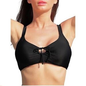 NWT - Red Lace-Up Bikini Top